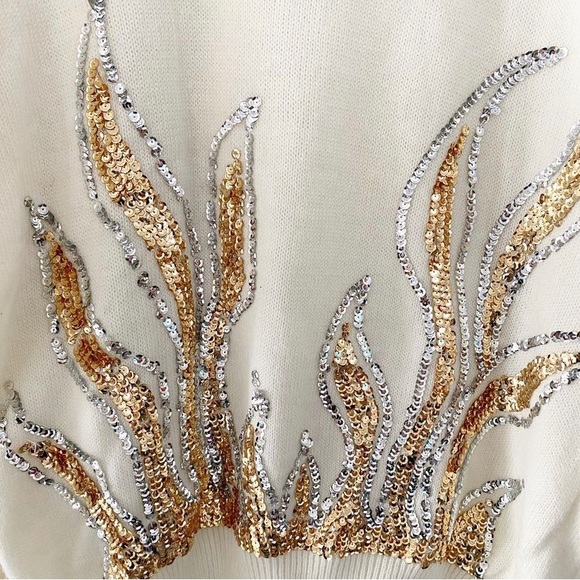 Vintage Phil Carry sequin flame sweater - Picture 2 of 4